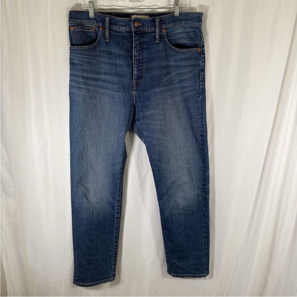 Madewell Classic Straight Jeans Women's 31 Dark Wash Blue Denim Cotton High Rise